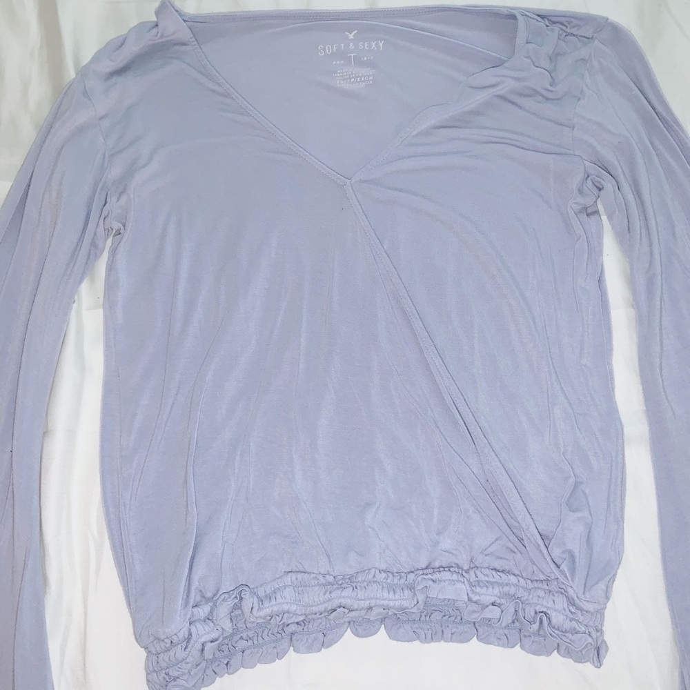 Long sleeve top light blue - Picture 2 of 3
